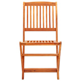 NNEVL 5 Piece Folding Outdoor Dining Set Solid Eucalyptus Wood