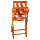 NNEVL 5 Piece Folding Outdoor Dining Set Solid Eucalyptus Wood