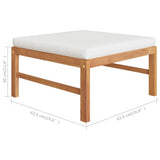 NNEVL 5 Piece Garden Lounge Set with Cream Cushions Solid Teak Wood