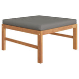 NNEVL 8 Piece Garden Lounge Set with Grey Cushions Solid Teak Wood
