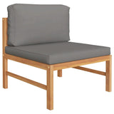 NNEVL 12 Piece Garden Lounge Set with Grey Cushions Solid Teak Wood