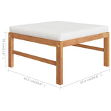NNEVL 7 Piece Garden Lounge Set with Cream Cushions Solid Teak Wood