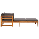NNEVL Sun Loungers with Dark Grey Cushions 2 pcs Acacia Wood