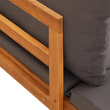 NNEVL Sun Loungers with Dark Grey Cushions 2 pcs Acacia Wood