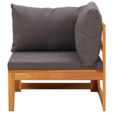 NNEVL 5 Piece Garden Lounge Set with Dark Grey Cushions Acacia Wood