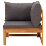NNEVL 4 Piece Garden Lounge Set with Dark Grey Cushions Acacia Wood