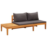 NNEVL Garden Benches with Dark Grey Cushions 2 pcs Acacia Wood