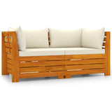 NNEVL 2-Seater Garden Sofa with Cushions Solid Wood Acacia