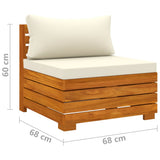 NNEVL 3-Seater Garden Sofa with Cushions Solid Wood Acacia