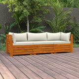 NNEVL 3-Seater Garden Sofa with Cushions Solid Wood Acacia