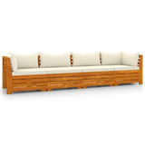 NNEVL 4-Seater Garden Sofa with Cushions Solid Acacia Wood