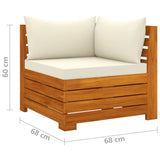 NNEVL 10 Piece Garden Lounge Set with Cushions Solid Wood Acacia