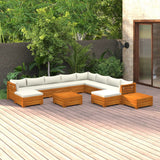 NNEVL 12 Piece Garden Lounge Set with Cushions Solid Acacia Wood