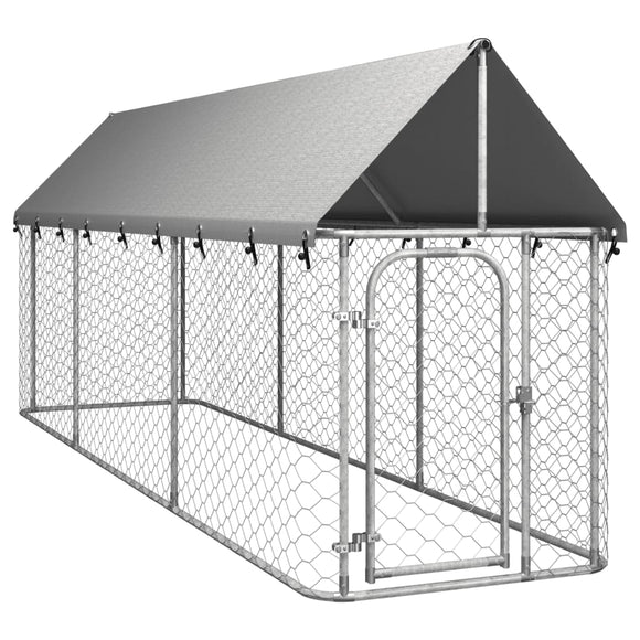 NNEVL Outdoor Dog Kennel with Roof 400x100x150 cm