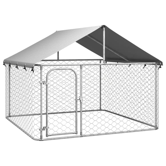 NNEVL Outdoor Dog Kennel with Roof 200x200x150 cm