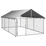 NNEVL Outdoor Dog Kennel with Roof 400x200x150 cm