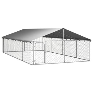 NNEVL Outdoor Dog Kennel with Roof 600x300x150 cm