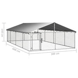 NNEVL Outdoor Dog Kennel with Roof 600x300x150 cm