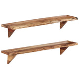 NNEVL Wall Shelves 2 pcs 110x20x18 cm Solid Wood Acacia