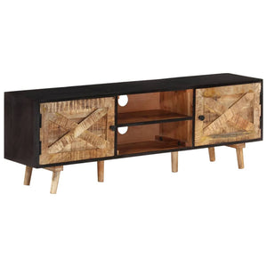NNEVL TV Cabinet 140x30x46 cm Rough Mango Wood and Solid Wood Acacia