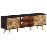 NNEVL TV Cabinet 140x30x46 cm Rough Mango Wood and Solid Wood Acacia