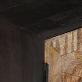 NNEVL TV Cabinet 140x30x46 cm Rough Mango Wood and Solid Wood Acacia
