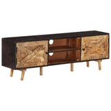 NNEVL TV Cabinet 140x30x46 cm Rough Mango Wood and Solid Wood Acacia