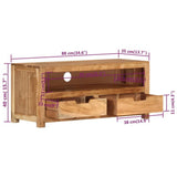 NNEVL TV Cabinet 88x35x40 cm Solid Wood Acacia