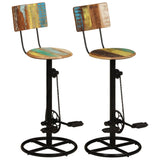 NNEVL Bar Stools 2 pcs Solid Wood Reclaimed