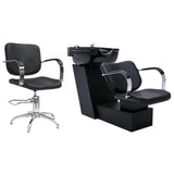 NNEVL Shampoo Backwash Unit with Salon Chair Faux Leather