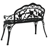 NNEVL Garden Bench 99 cm Cast Aluminium Black