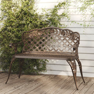 NNEVL Garden Bench 108 cm Cast Aluminium Bronze