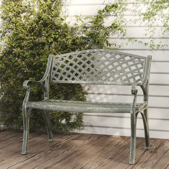 NNEVL Garden Bench 102 cm Cast Aluminium Green