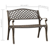 NNEVL Garden Bench 102 cm Cast Aluminium Bronze