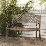 NNEVL Garden Bench 102 cm Cast Aluminium Bronze