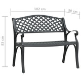 NNEVL Garden Bench 102 cm Cast Aluminium Black