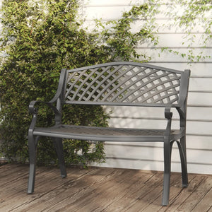 NNEVL Garden Bench 102 cm Cast Aluminium Black