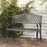 NNEVL Garden Bench 102 cm Cast Aluminium Black