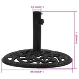 NNEVL Umbrella Base Black 48x48x33 cm Cast Iron