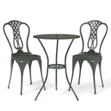 NNEVL 3 Piece Bistro Set Cast Aluminium Green