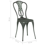 NNEVL 3 Piece Bistro Set Cast Aluminium Green