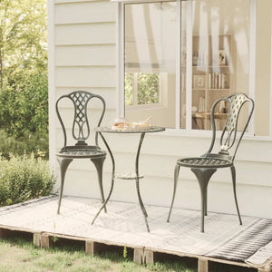 NNEVL 3 Piece Bistro Set Cast Aluminium Green