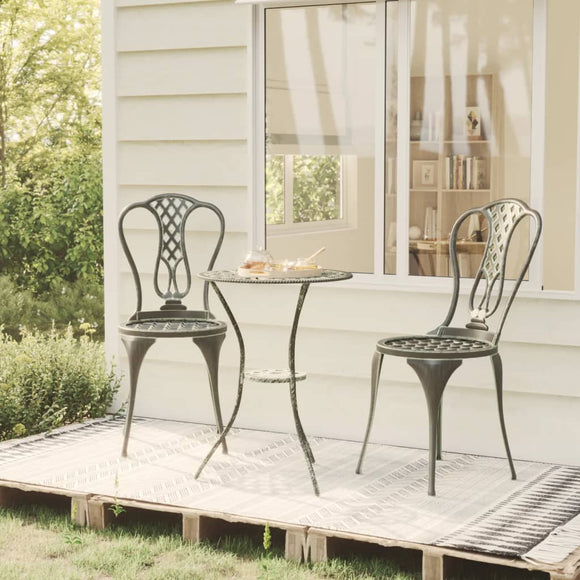 NNEVL 3 Piece Bistro Set Cast Aluminium Green