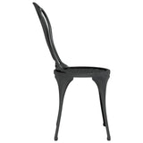NNEVL 3 Piece Bistro Set Cast Aluminium Black