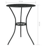NNEVL 3 Piece Bistro Set Cast Aluminium Black