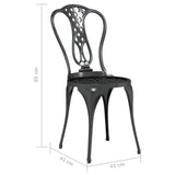 NNEVL 3 Piece Bistro Set Cast Aluminium Black