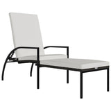 NNEVL Sun Lounger with Footrest PE Rattan Brown