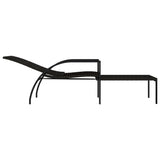 NNEVL Sun Lounger with Footrest PE Rattan Brown