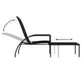 NNEVL Sun Lounger with Footrest PE Rattan Brown