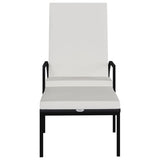 NNEVL Sun Lounger with Footrest PE Rattan Black